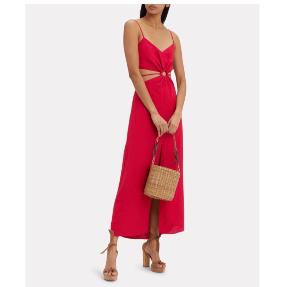 Intermix “5th & Mode” Linen O Ring Cutout Midi Dress